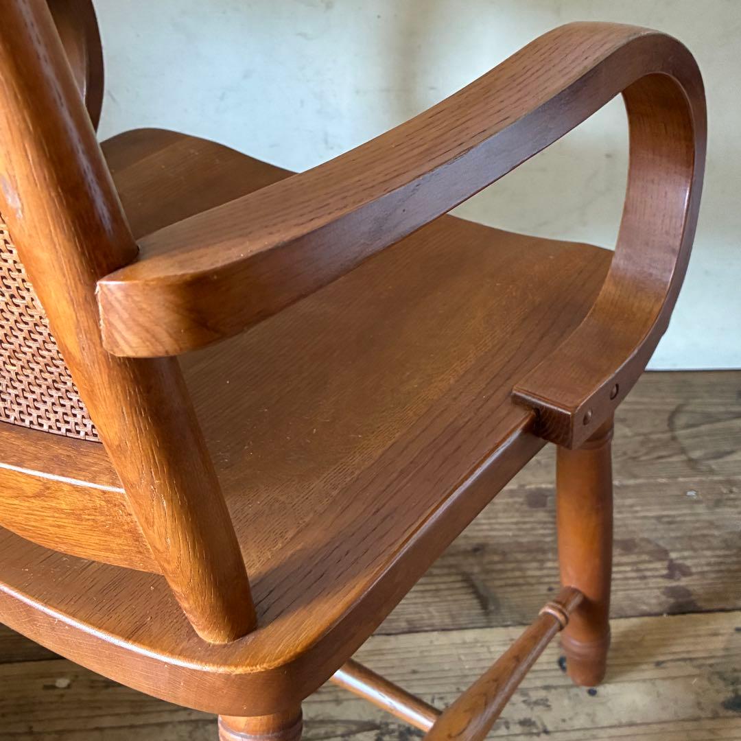 柏木工 ヴィンテージ ダイニング アームチェア ラタン B品 no3