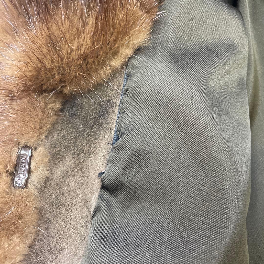 【S】ミンク ファー 毛皮 コート ブラウン ミドル丈