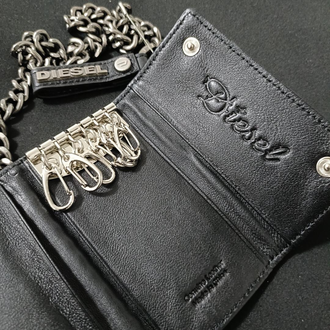 【新品未使用品】DIESEL キーケース ブラックレザー 6連 ディーゼル