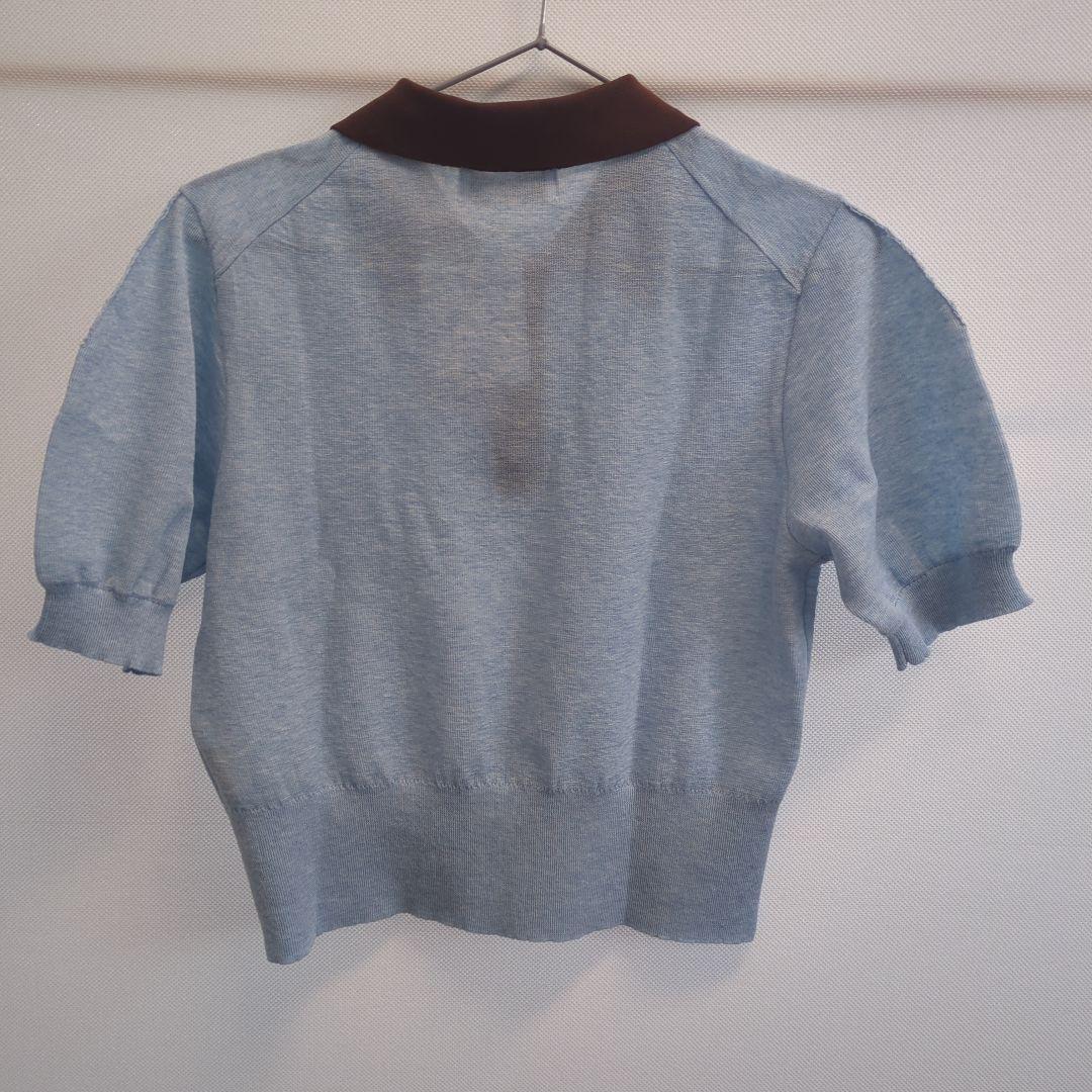 ADAM ET ROPÉ 半袖ポロシャツ サックス/ブラウン