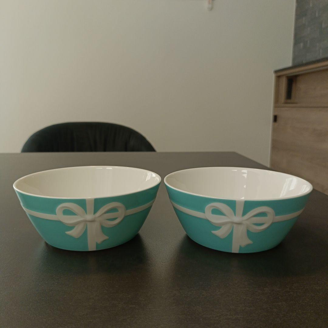 【未使用】箱・リボン付き|ブルーボックス　ボウル 2個セット　tiffany