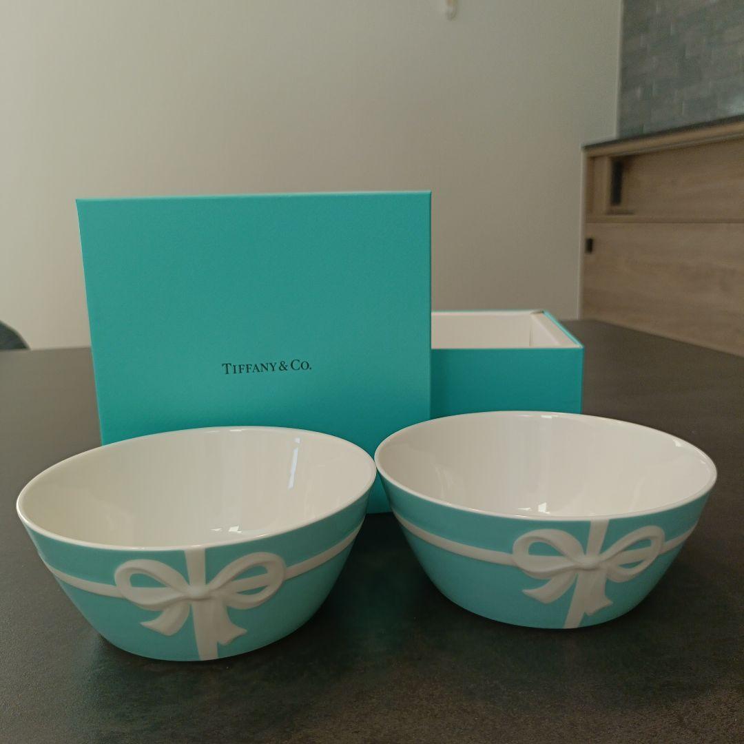 【未使用】箱・リボン付き|ブルーボックス　ボウル 2個セット　tiffany