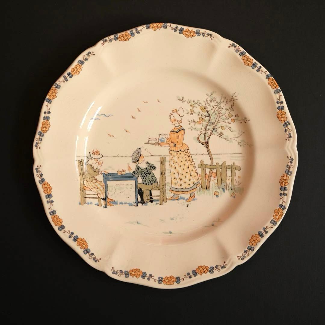 サルグミンヌ アンファンリシャール セット 2枚 平皿 フランス アンティーク