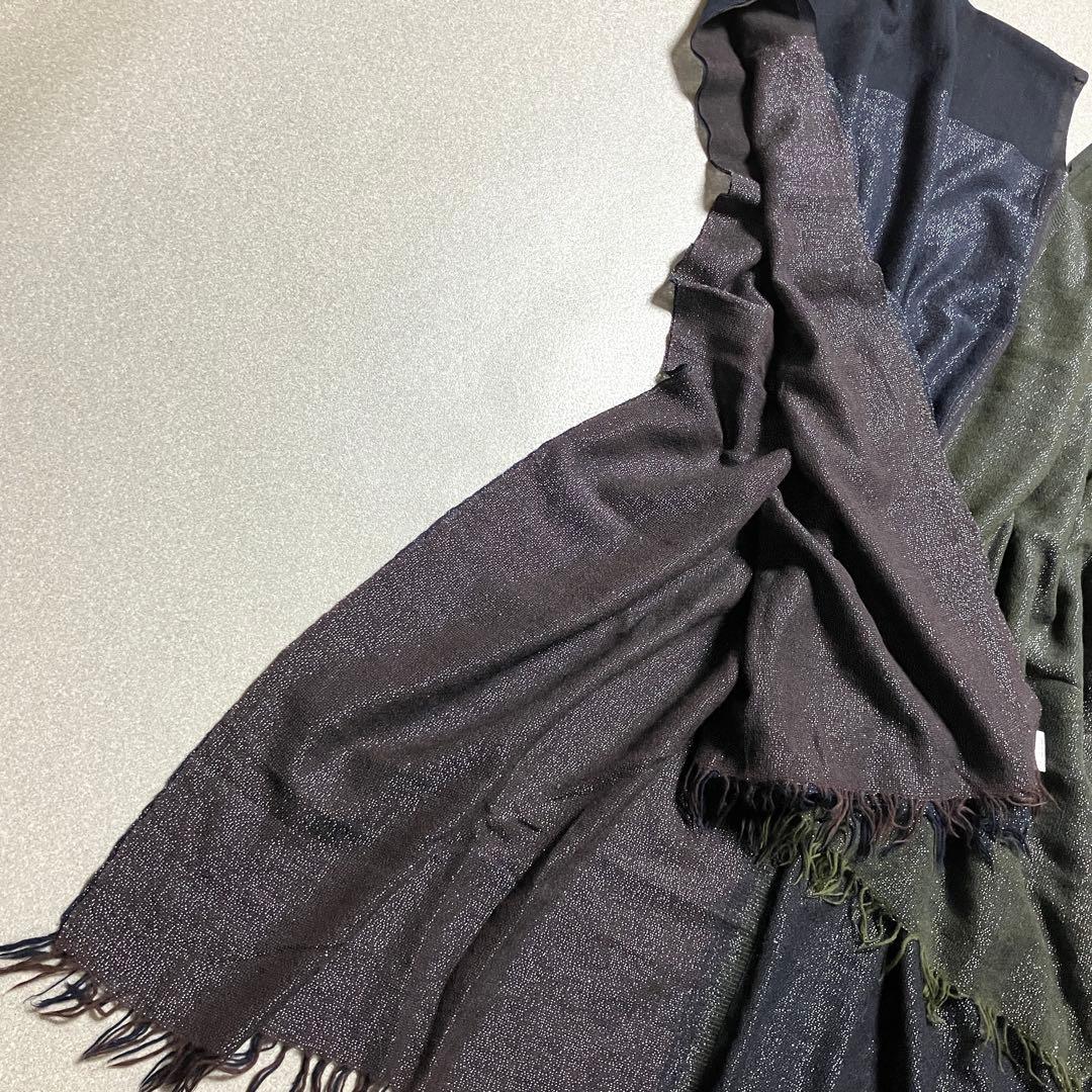 PLEATS PLEASE ポンチョ ストール イッセイミヤケ ラメ マフラー