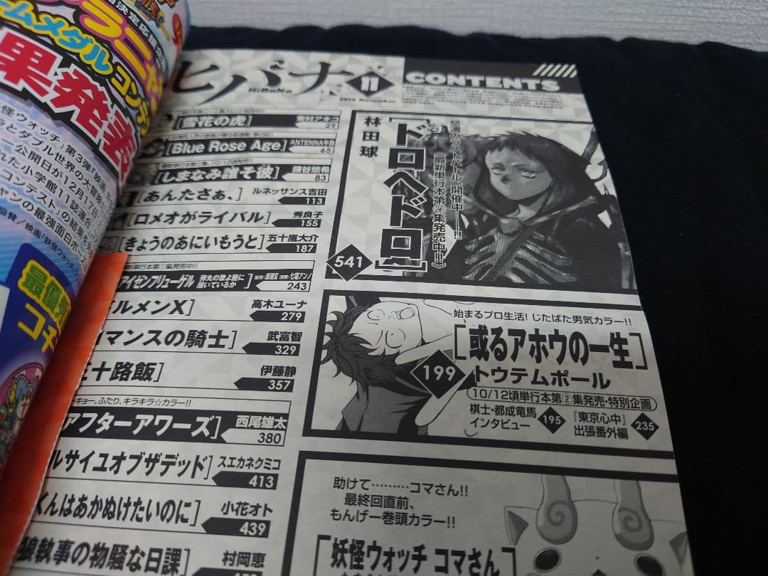 ヒバナ　2016年11月号　ドロヘドロ表紙