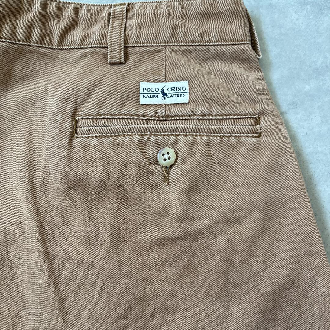 ポロ ラルフローレン W34 ポロチノ チノパン 古着 90s 茶 19058