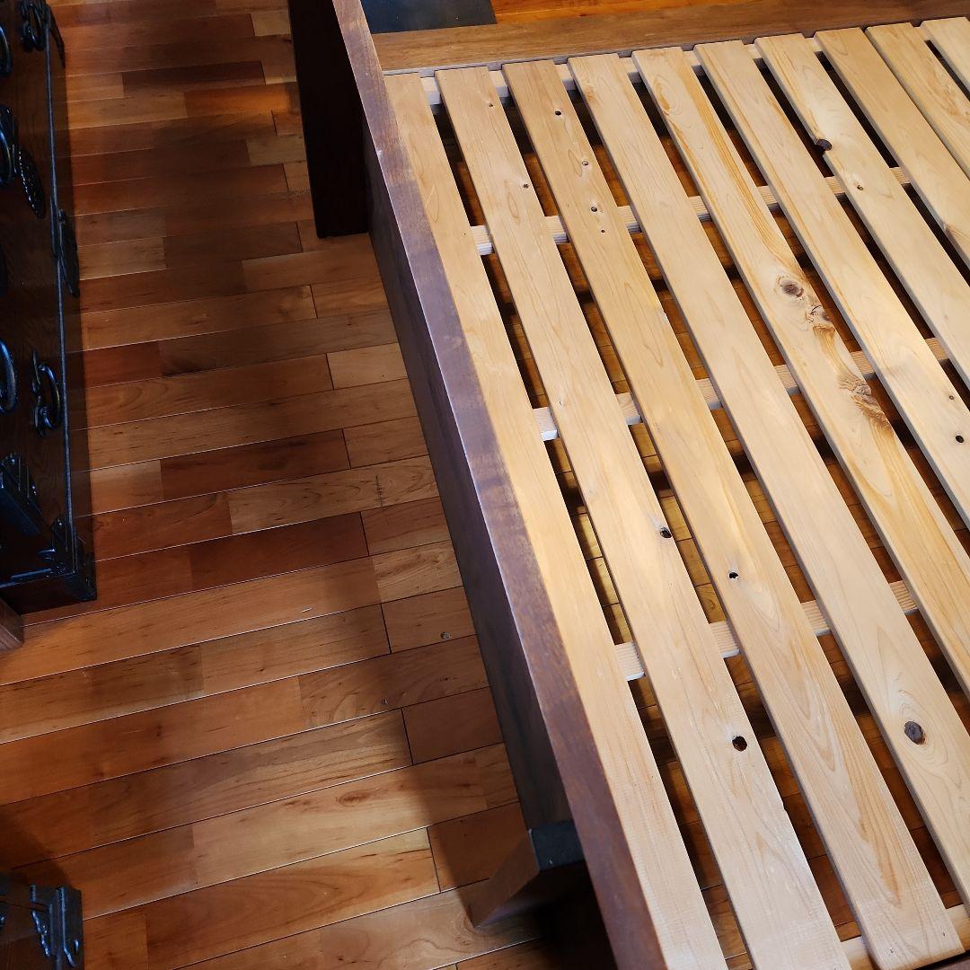 MASTERWAL モアレスベッドフレーム　ワイドダブル　ウオールナット