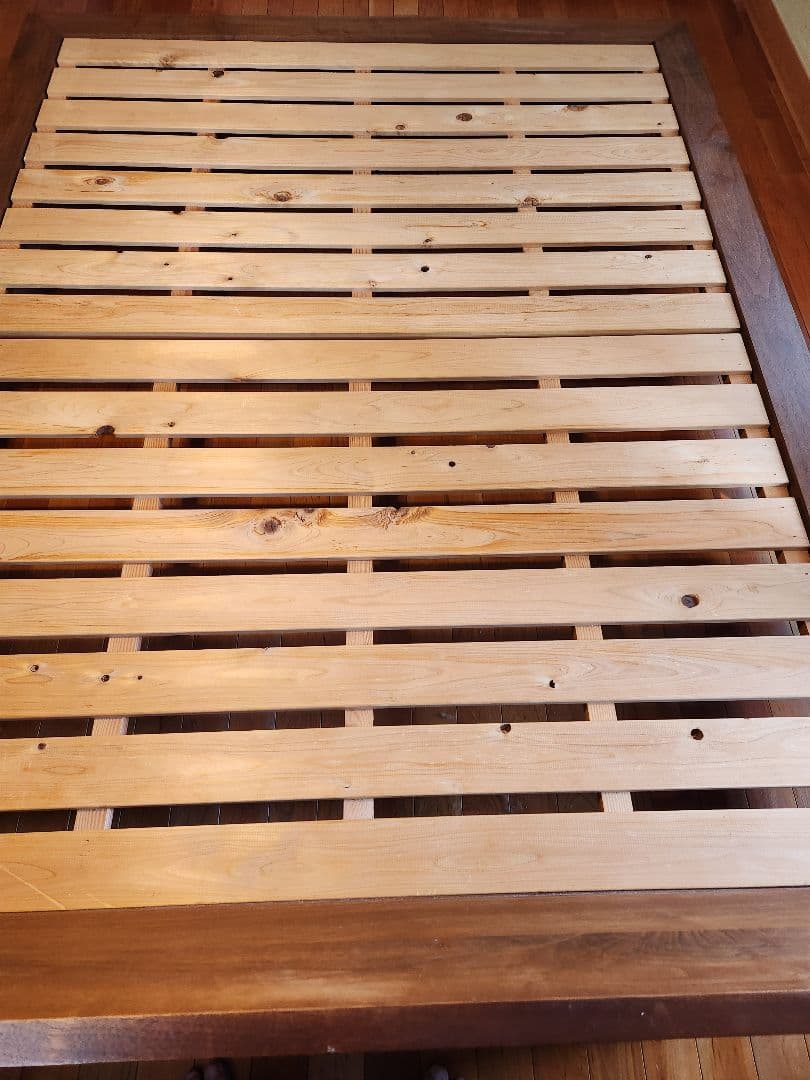 MASTERWAL モアレスベッドフレーム　ワイドダブル　ウオールナット