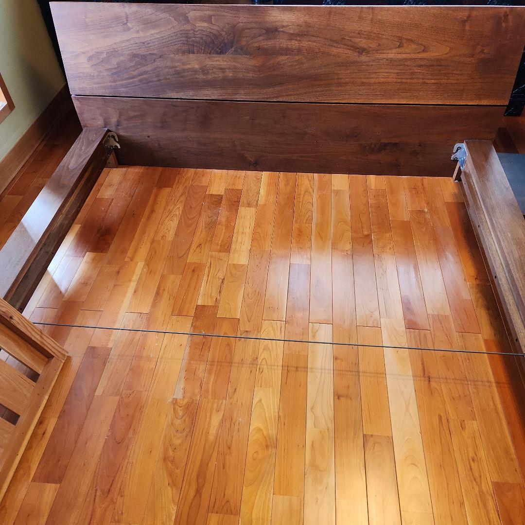 MASTERWAL モアレスベッドフレーム　ワイドダブル　ウオールナット