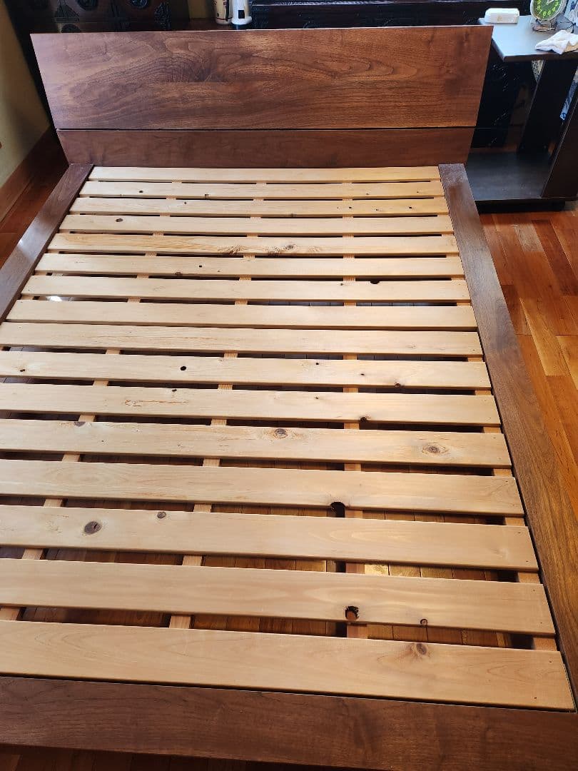 MASTERWAL モアレスベッドフレーム　ワイドダブル　ウオールナット