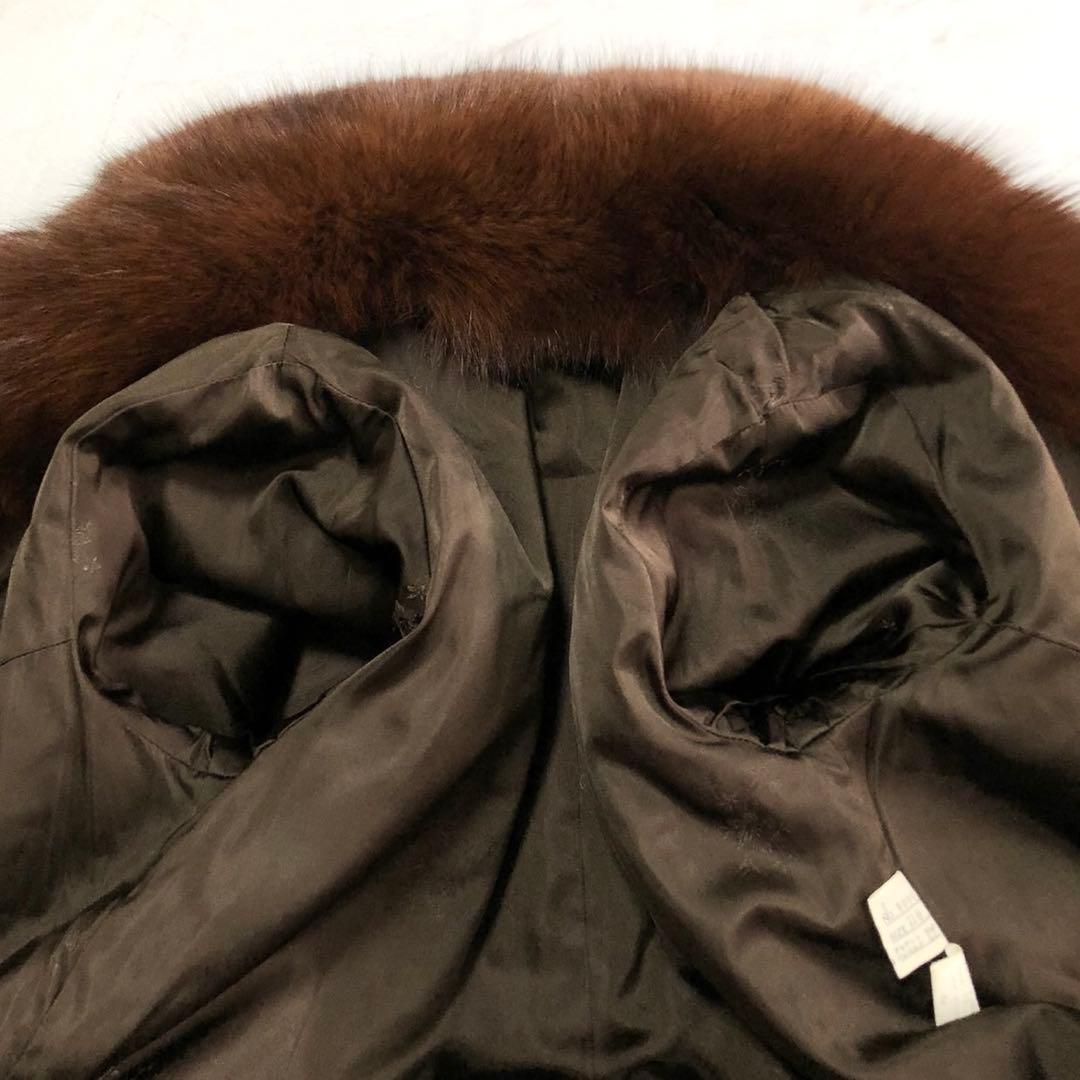 希少✨染めフォックス 本毛皮 リアルファーコート ボリューム◎ ブラウン系