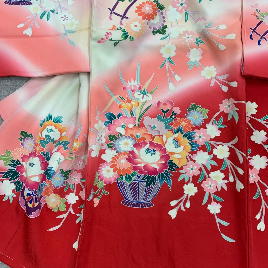 りゆり新品、最高級正絹産着京友禅手描き美術、特撰加賀五彩染、祝い四季花車