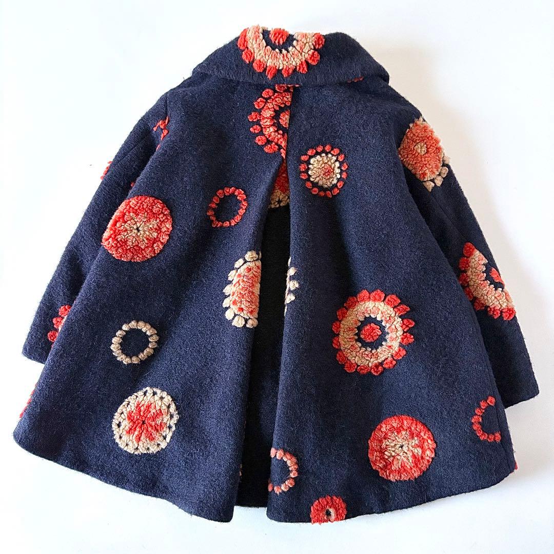 美品♡　定価4.8万円　アズノゥアズオオラカ　ウール　花柄　刺繍　コート