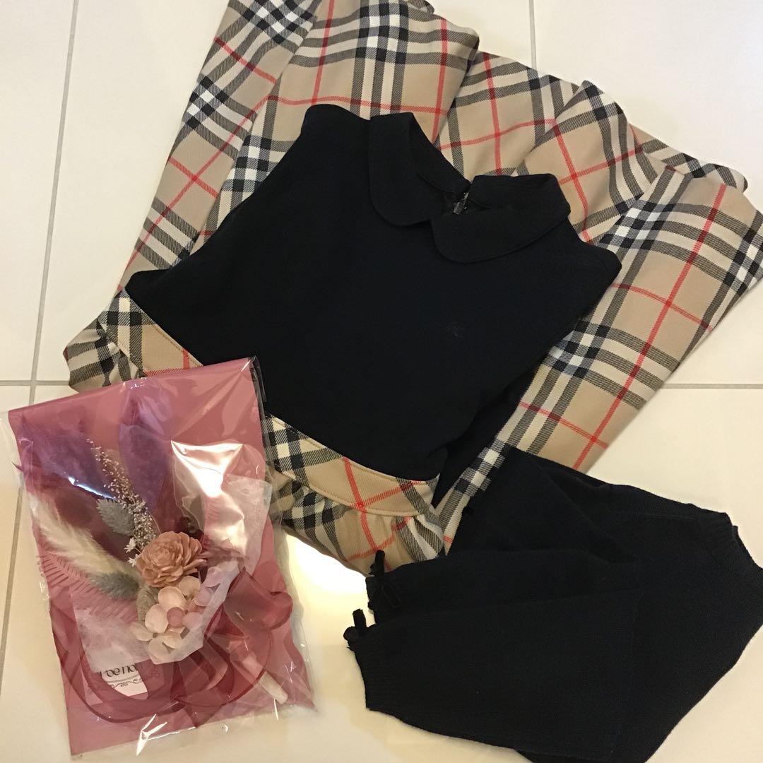 お値下げ 美品 バーバリー ワンピース ノバチェック ボレロ セット 130