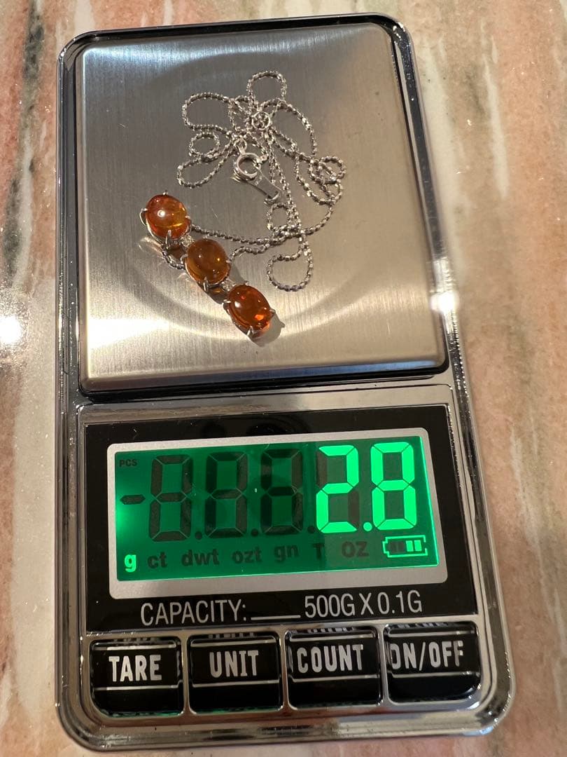 K18WG メキシコオパール2.42ct ダイヤ ネックレス　刻印あり