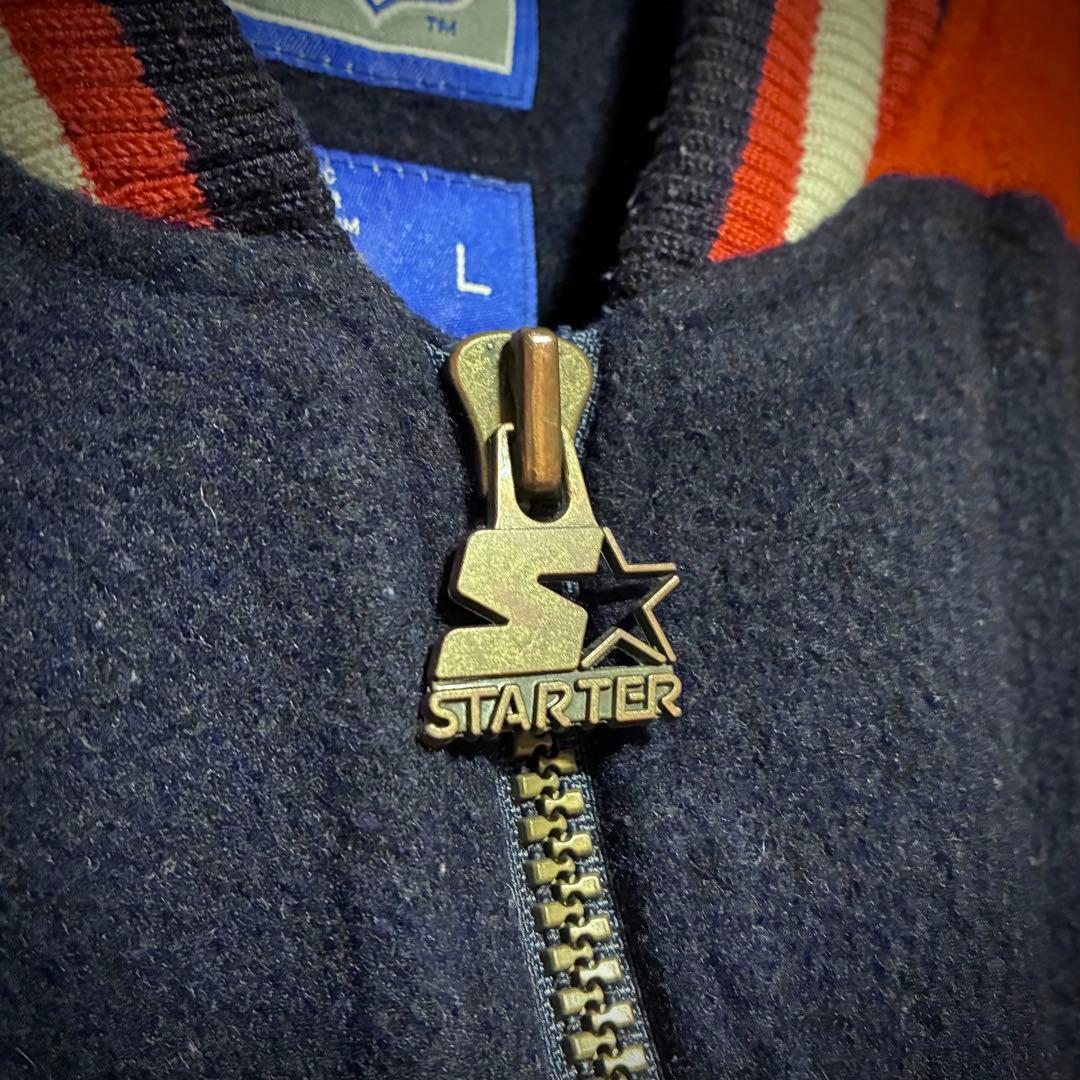 90年代 STARTER BEARS アームレザー切り替え スタジャン L