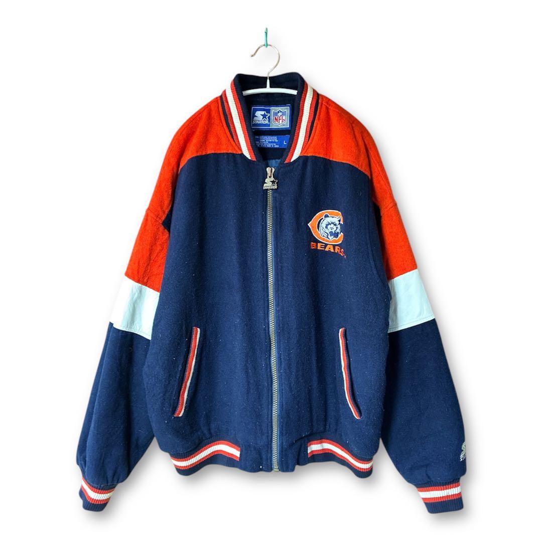 90年代 STARTER BEARS アームレザー切り替え スタジャン L