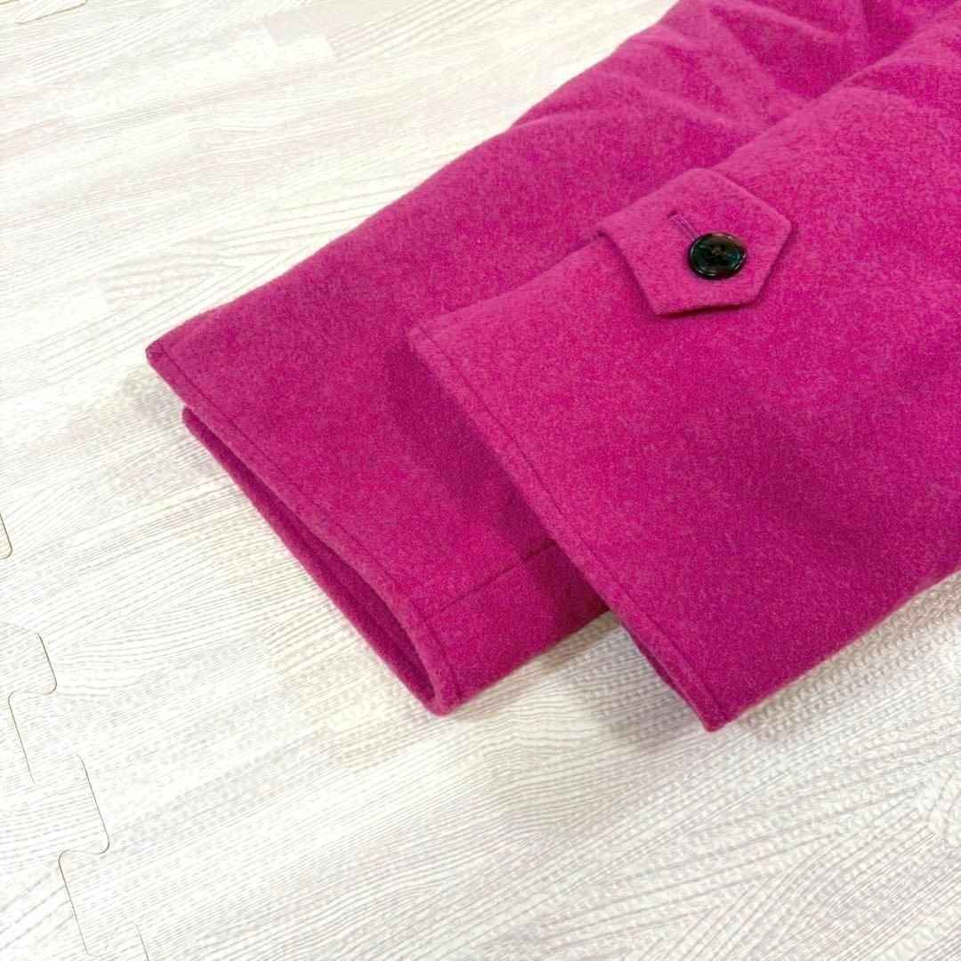 美品✨ホリデイ　近年モデル　ショールカラーフトンコート　ピンク　ウール