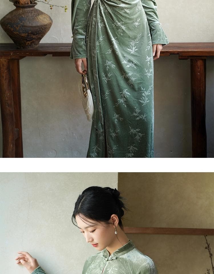 チャイナドレス風ロングワンピース