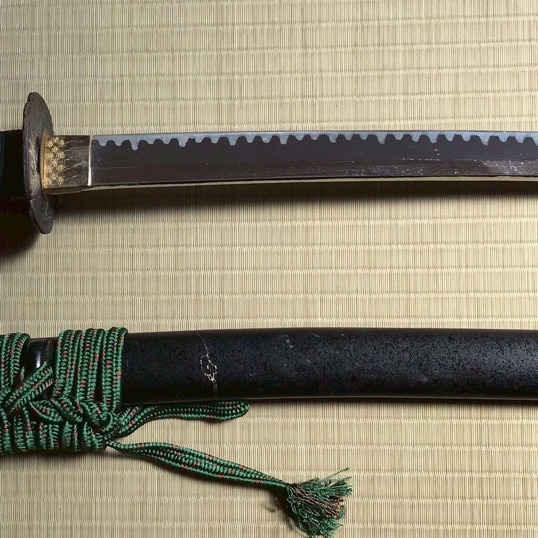 Js6 模造刀 刃紋入り刀身 石目 日本刀 大小　2本セット 昭和レトロ