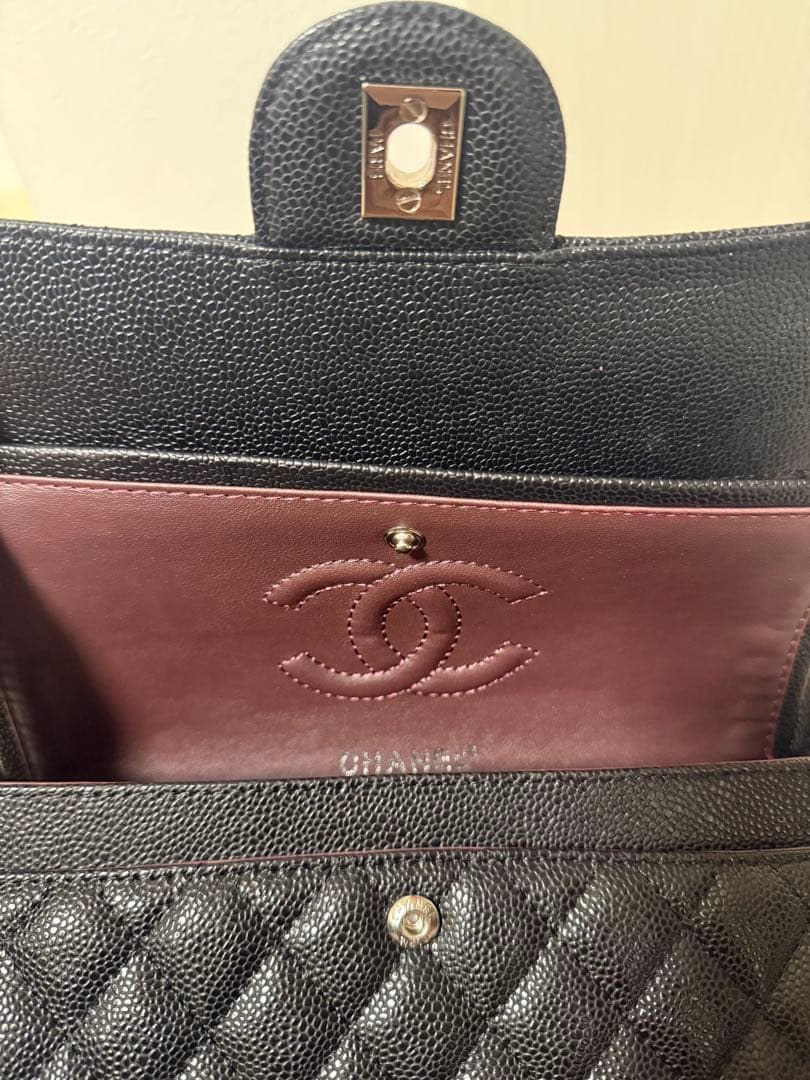 ３１日まで限定価格CHANEL チェーン フラップバッグキャビアスキン 2way