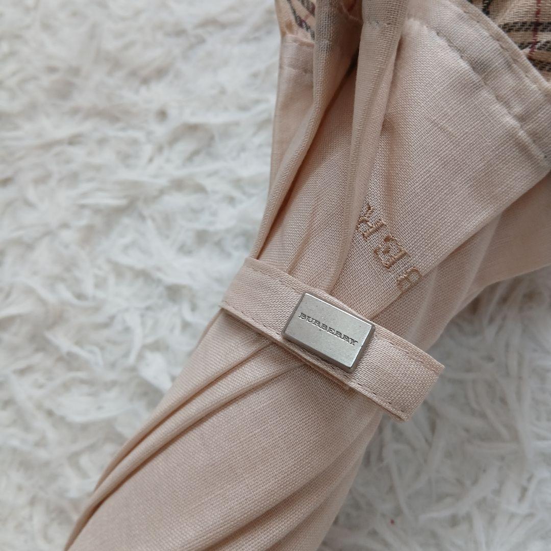 【BURBERRY】希少　オーロラ社製　フリル　ノバチェック　長傘　日傘