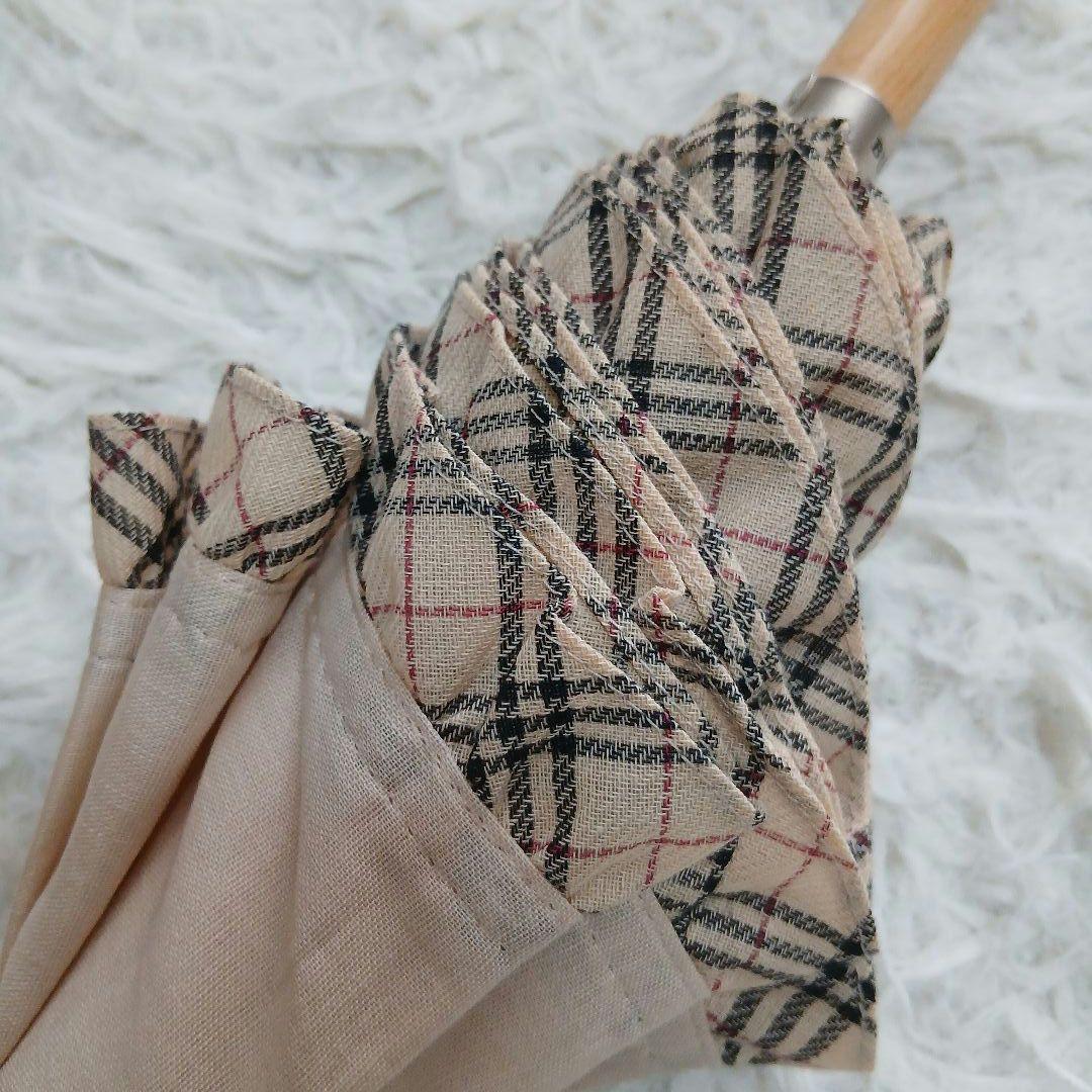 【BURBERRY】希少　オーロラ社製　フリル　ノバチェック　長傘　日傘