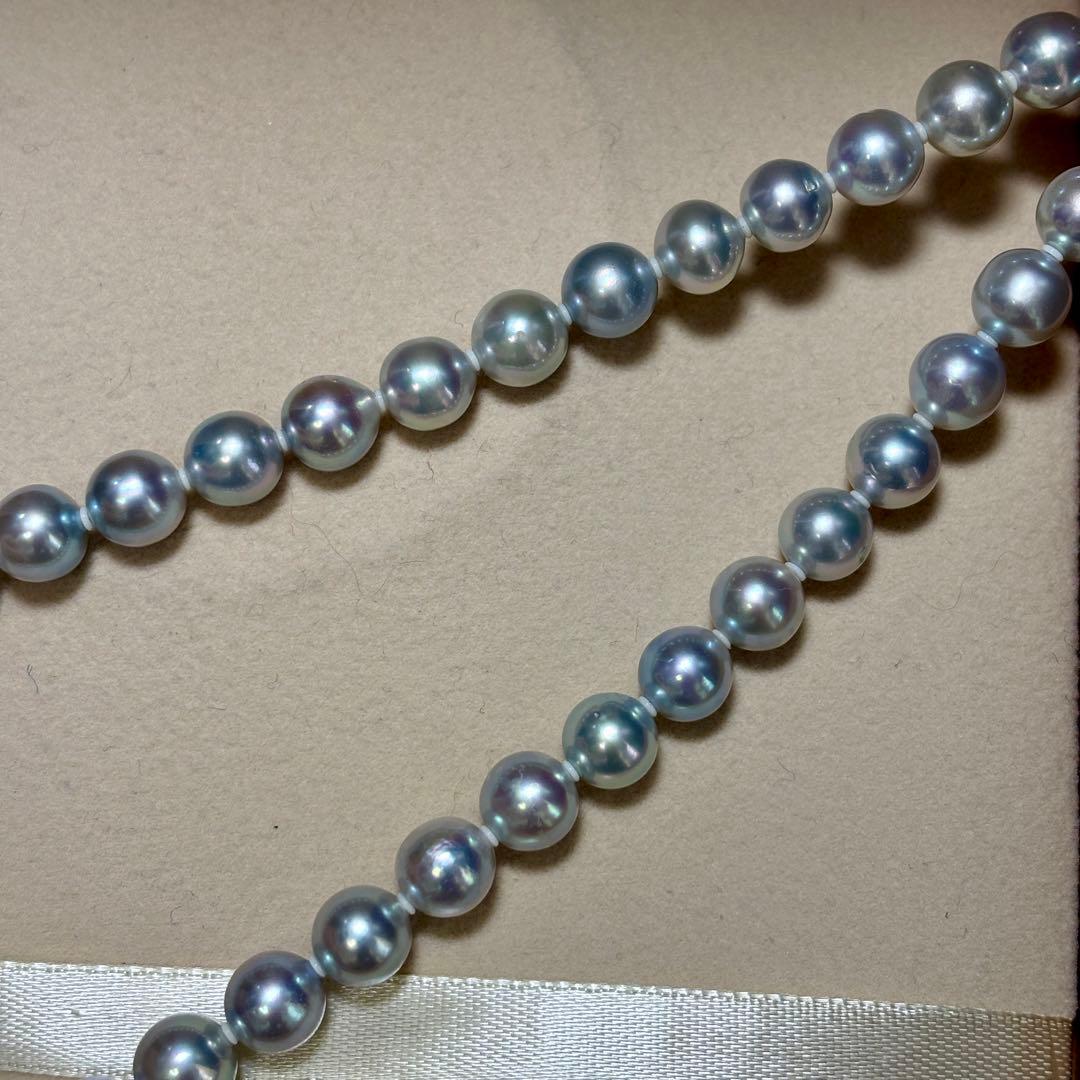 【テリ強 ✨鑑別書付き】あこや真珠　ブルーグレー　約8.0-8.5mm 本真珠