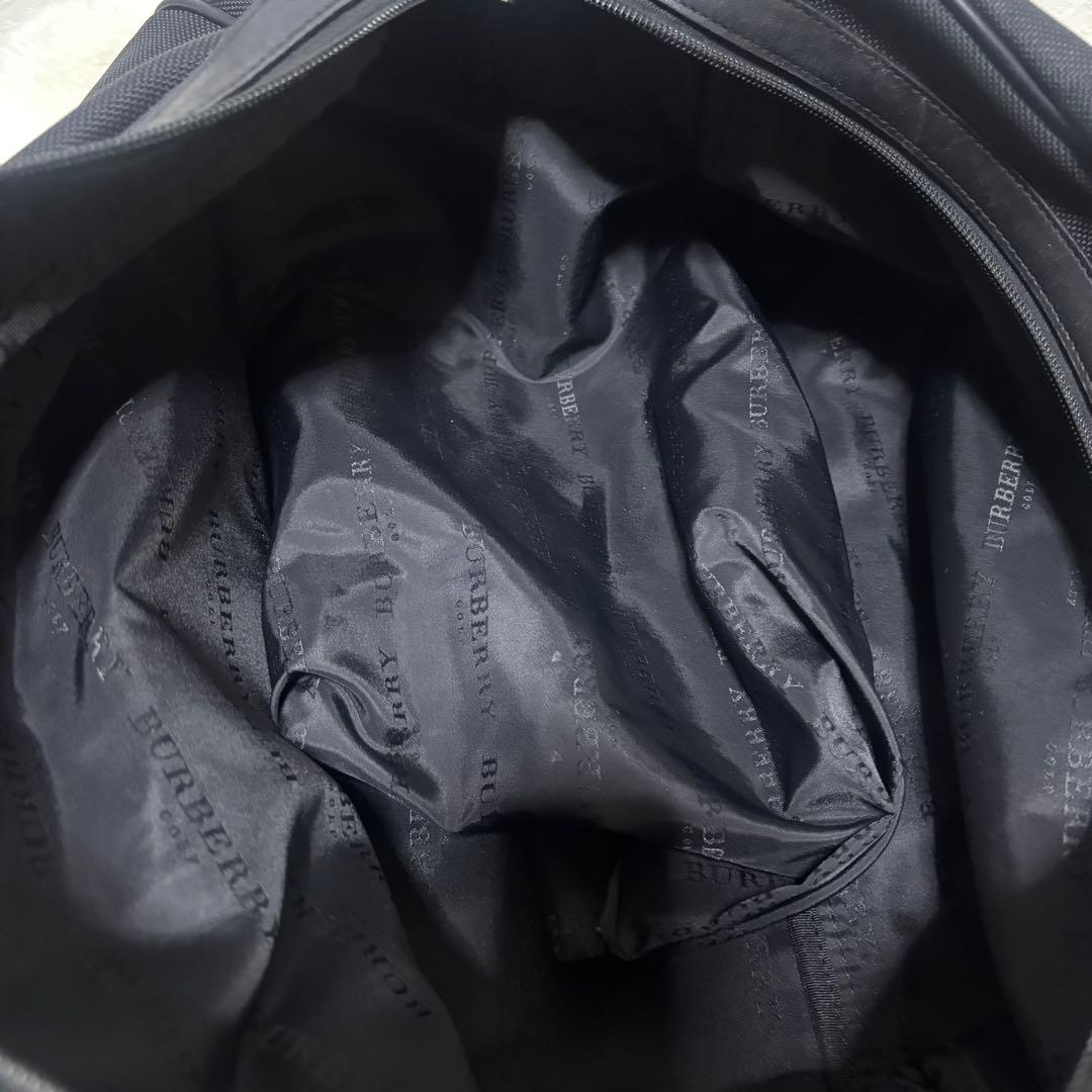 【希少】バーバリーゴルフ 2way ボストンバッグ ブラック ロゴ レザー