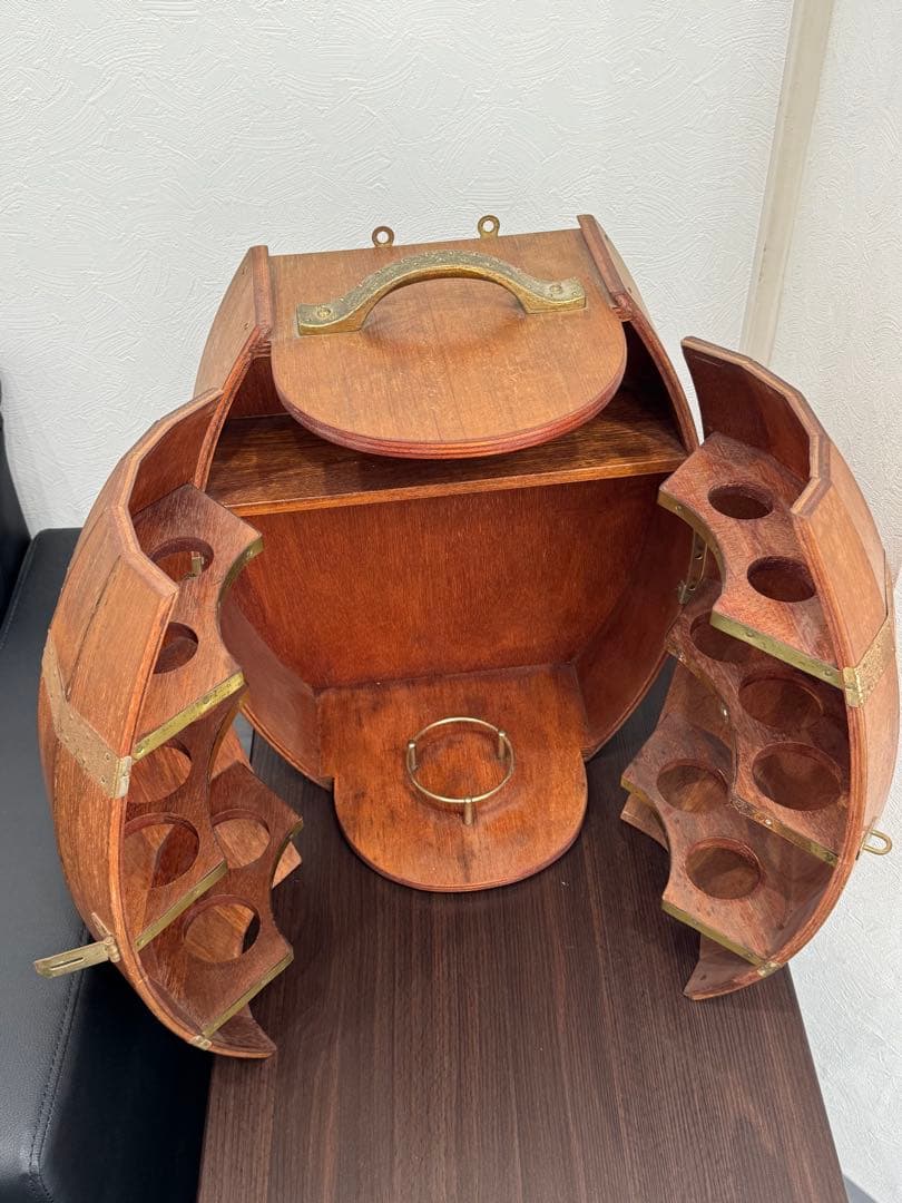 ☆ヴィンテージ 樽型　扉 観音開きウッドラック☆店舗什器☆送料込