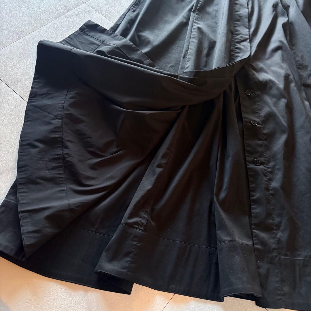 NO.3-139 MARINA RINALDI 46サイズ　黒ロングシャツワンピ