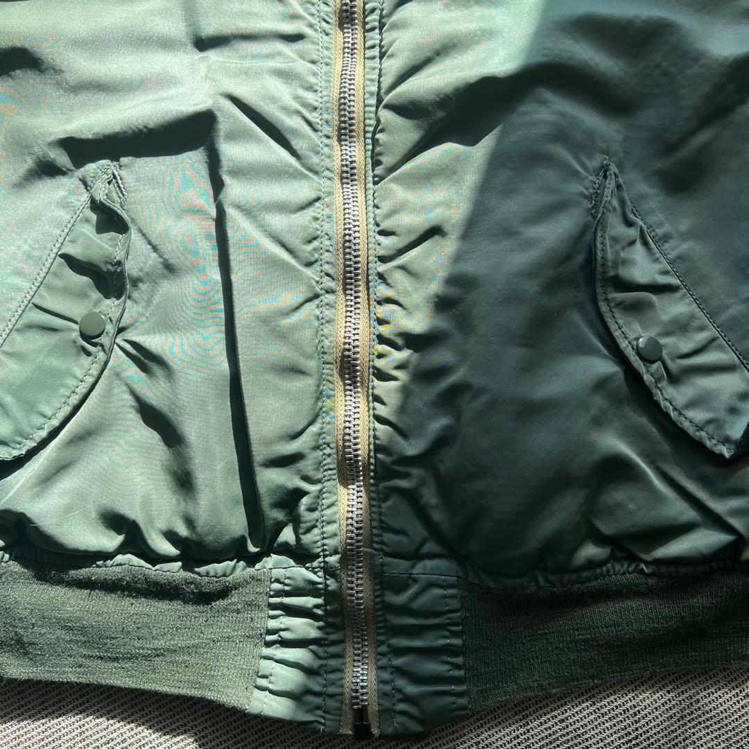 希少70s USA製 ALPHA アルファ MA-1フライトジャケット オリーブ