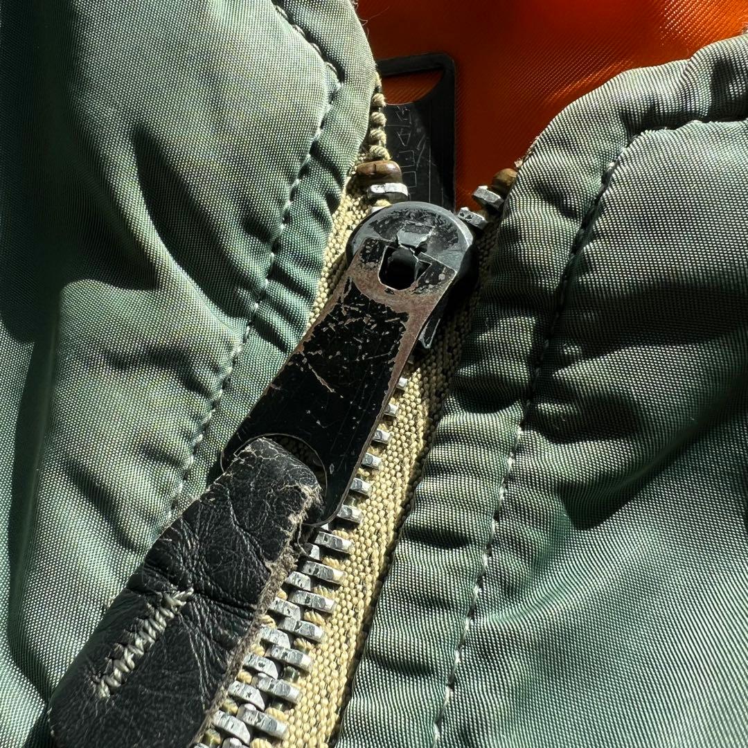 希少70s USA製 ALPHA アルファ MA-1フライトジャケット オリーブ