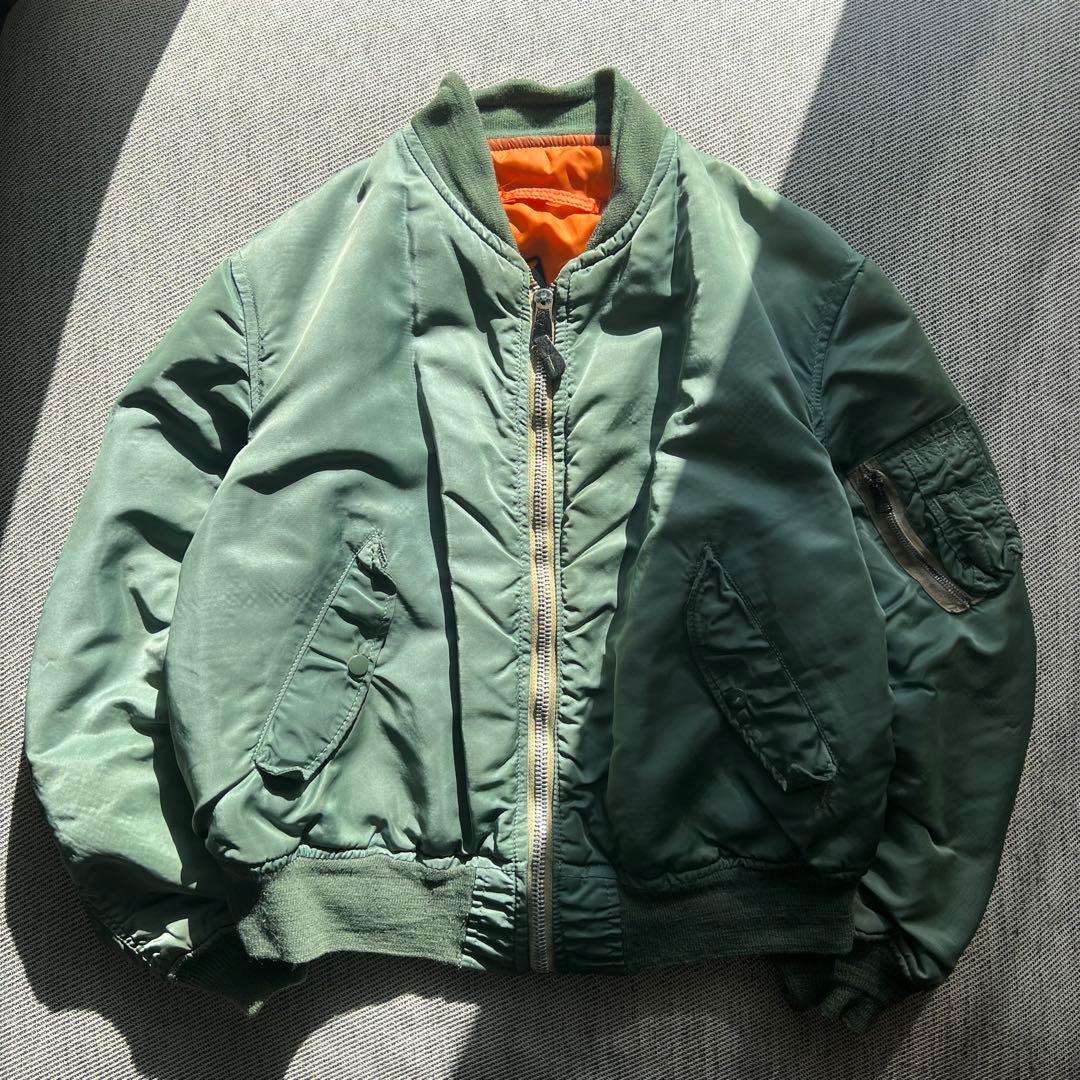 希少70s USA製 ALPHA アルファ MA-1フライトジャケット オリーブ