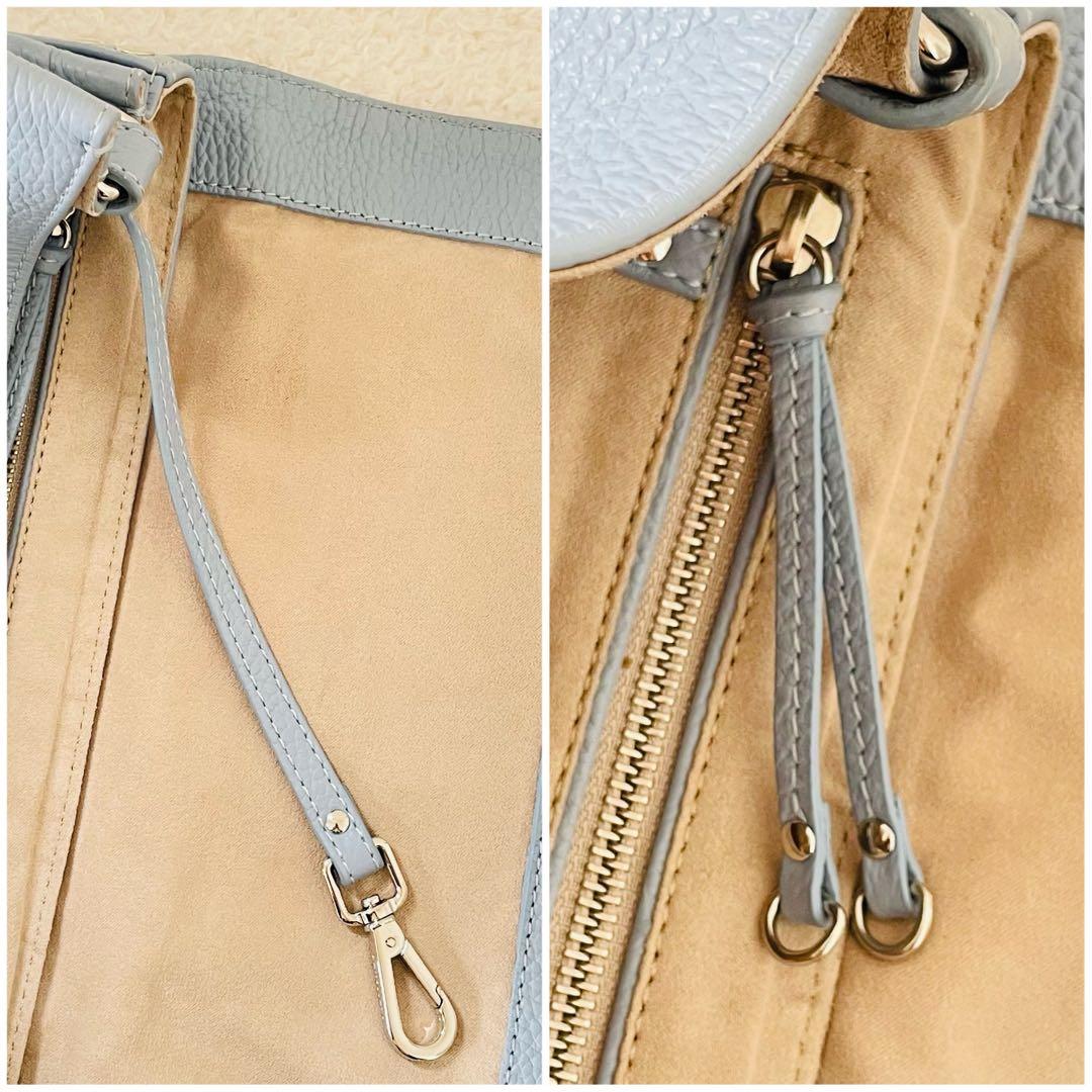 【美品】ザネラート ポスティーナ ショルダーバッグ ハンドバッグ 水色