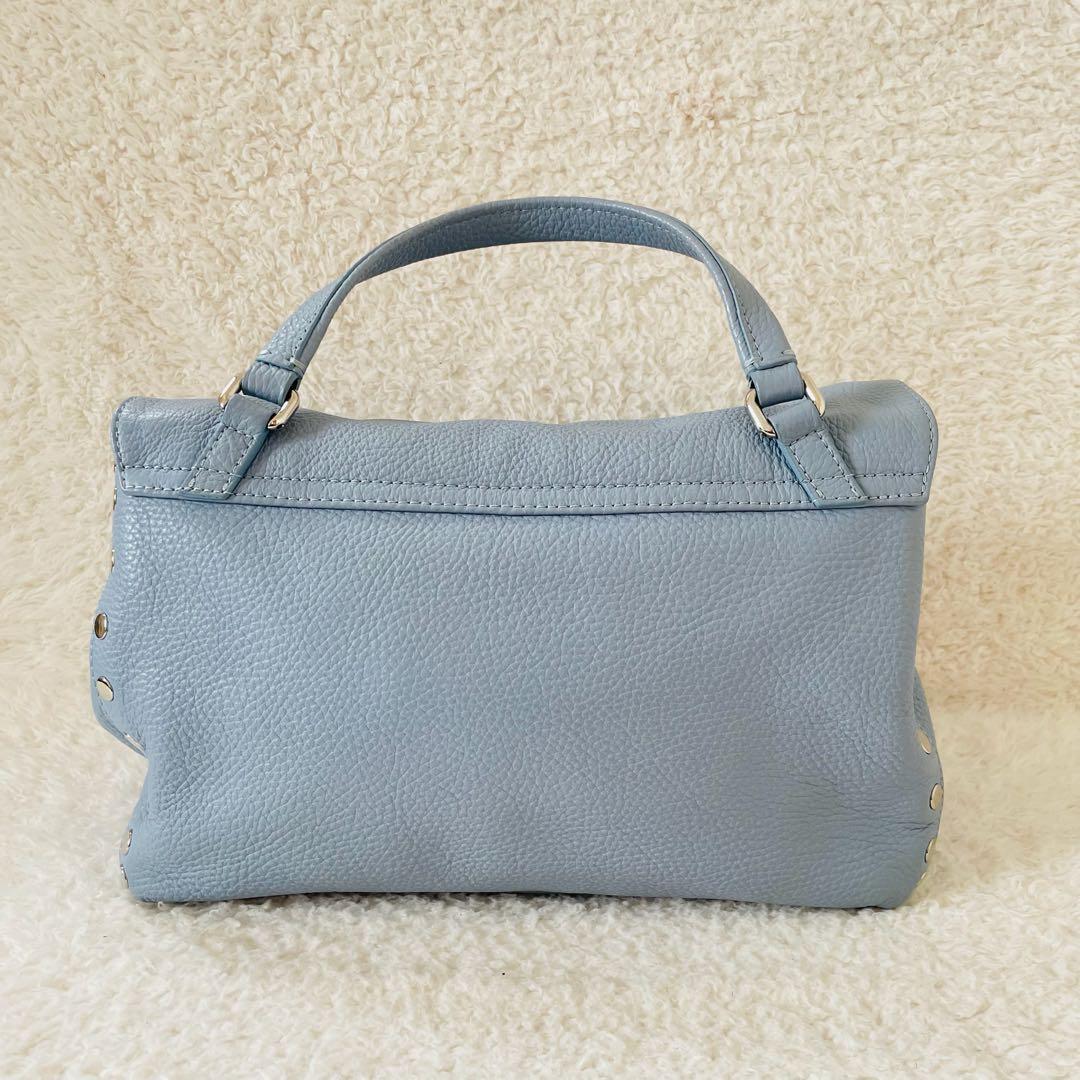 【美品】ザネラート ポスティーナ ショルダーバッグ ハンドバッグ 水色