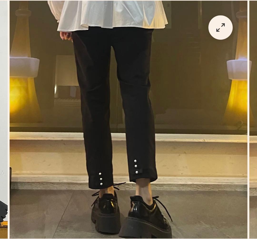 sonoソーノバックパールリボンフワフワ裏起毛パンツ2