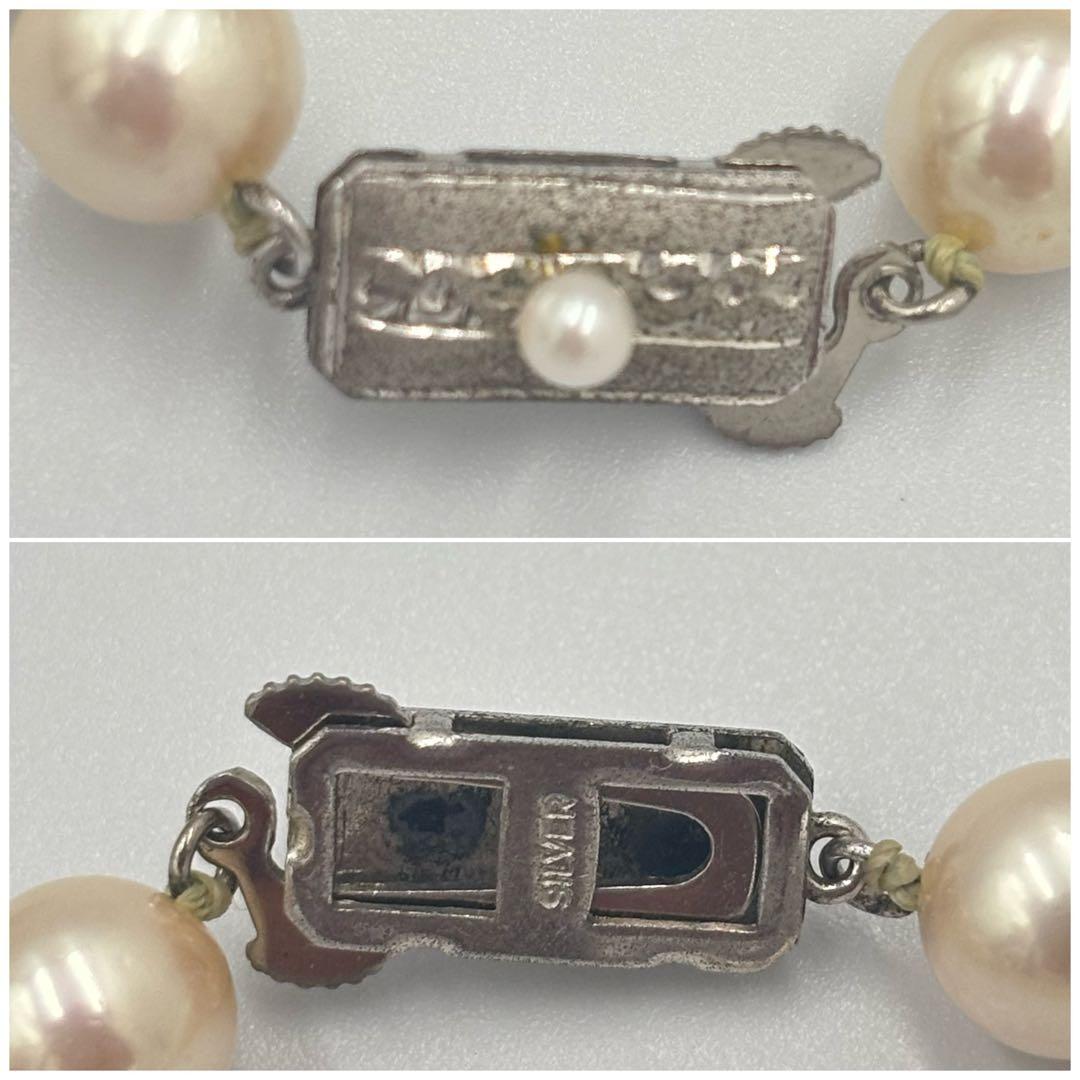 【艶テリ良✨大珠8.5m】あこや本真珠 パールネックレス　干渉色◎ シルバー刻印