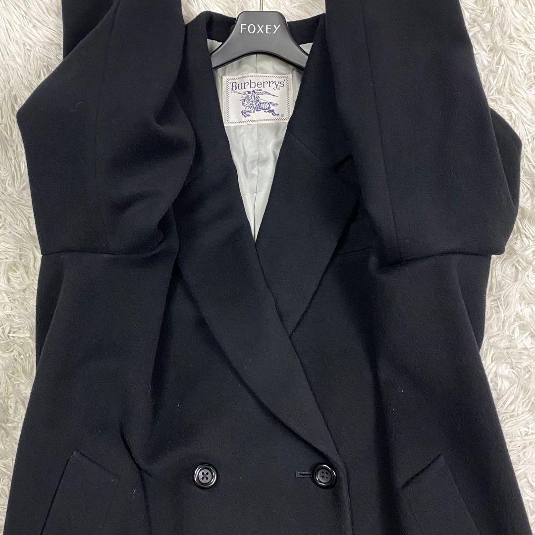 美品✨大きいサイズ BURBERRY カシミヤ ロングコート 黒 2XL相当