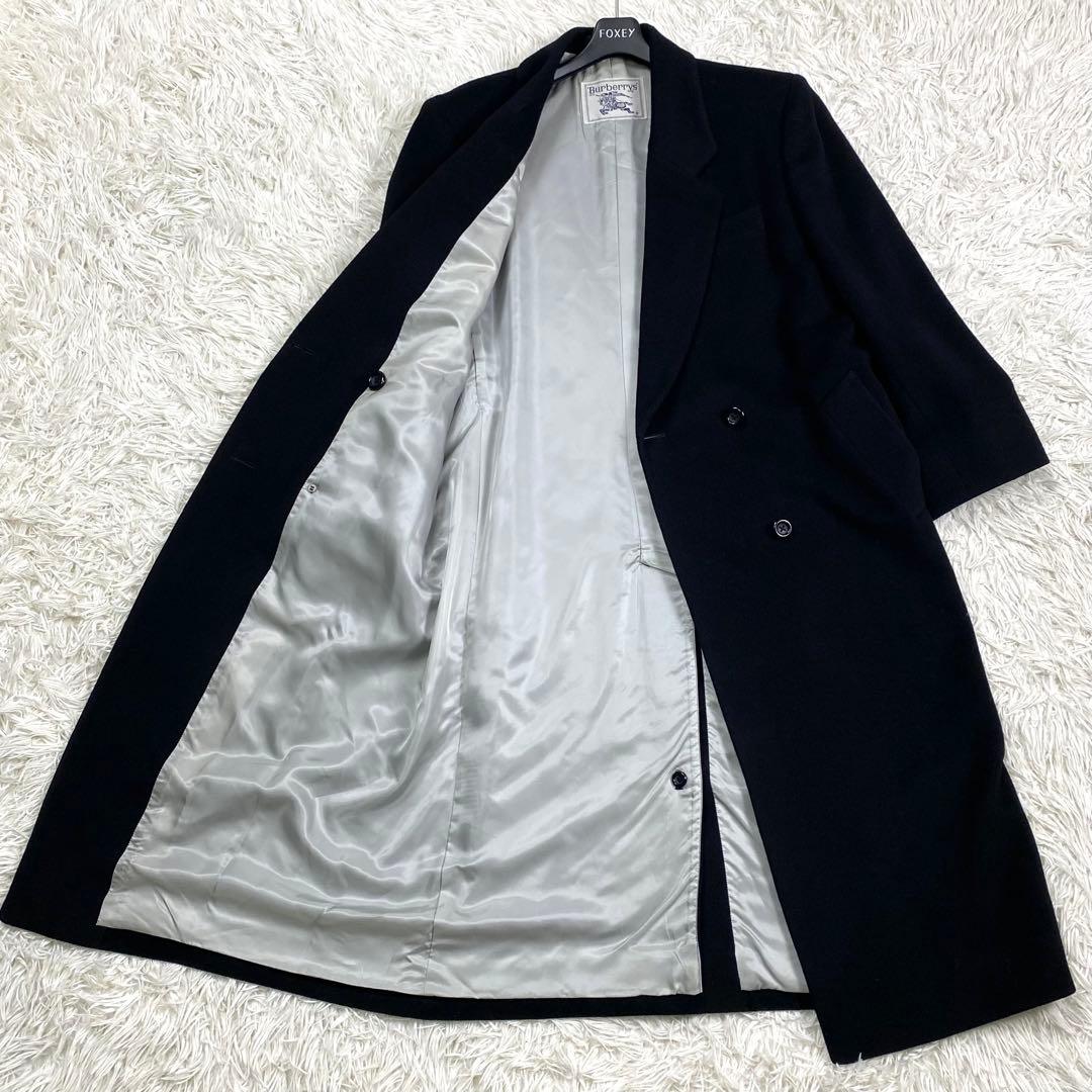 美品✨大きいサイズ BURBERRY カシミヤ ロングコート 黒 2XL相当