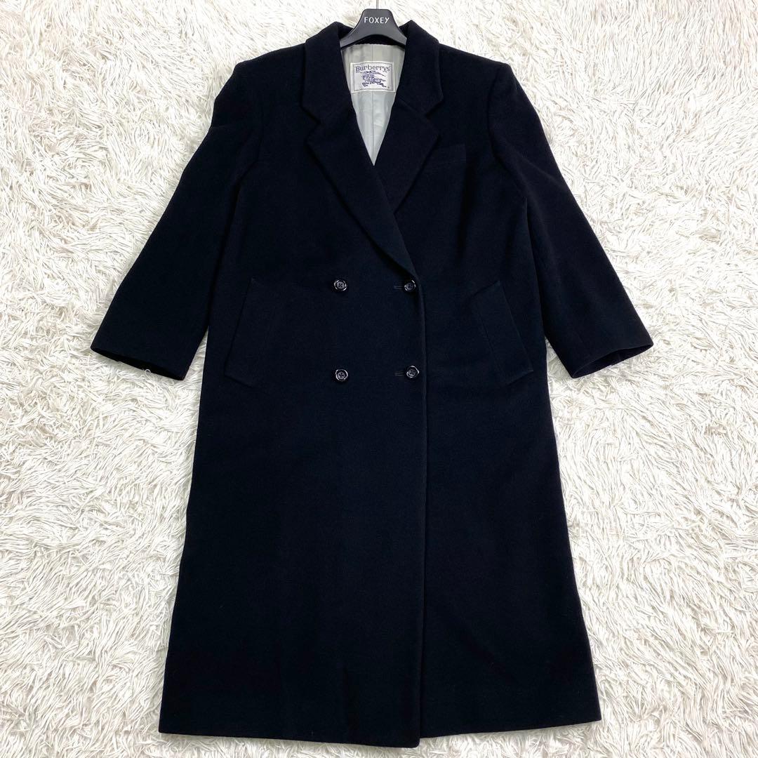 美品✨大きいサイズ BURBERRY カシミヤ ロングコート 黒 2XL相当