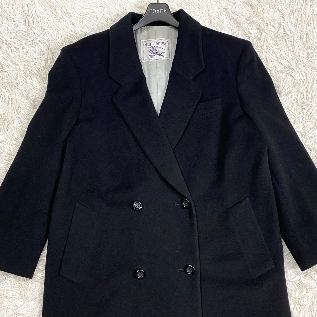 美品✨大きいサイズ BURBERRY カシミヤ ロングコート 黒 2XL相当
