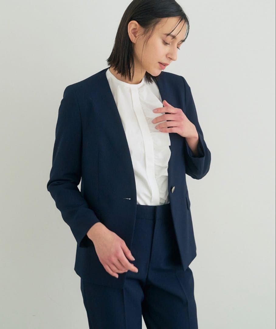 ANAYI アナイ オックスストレッチノーカラー　ジャケット