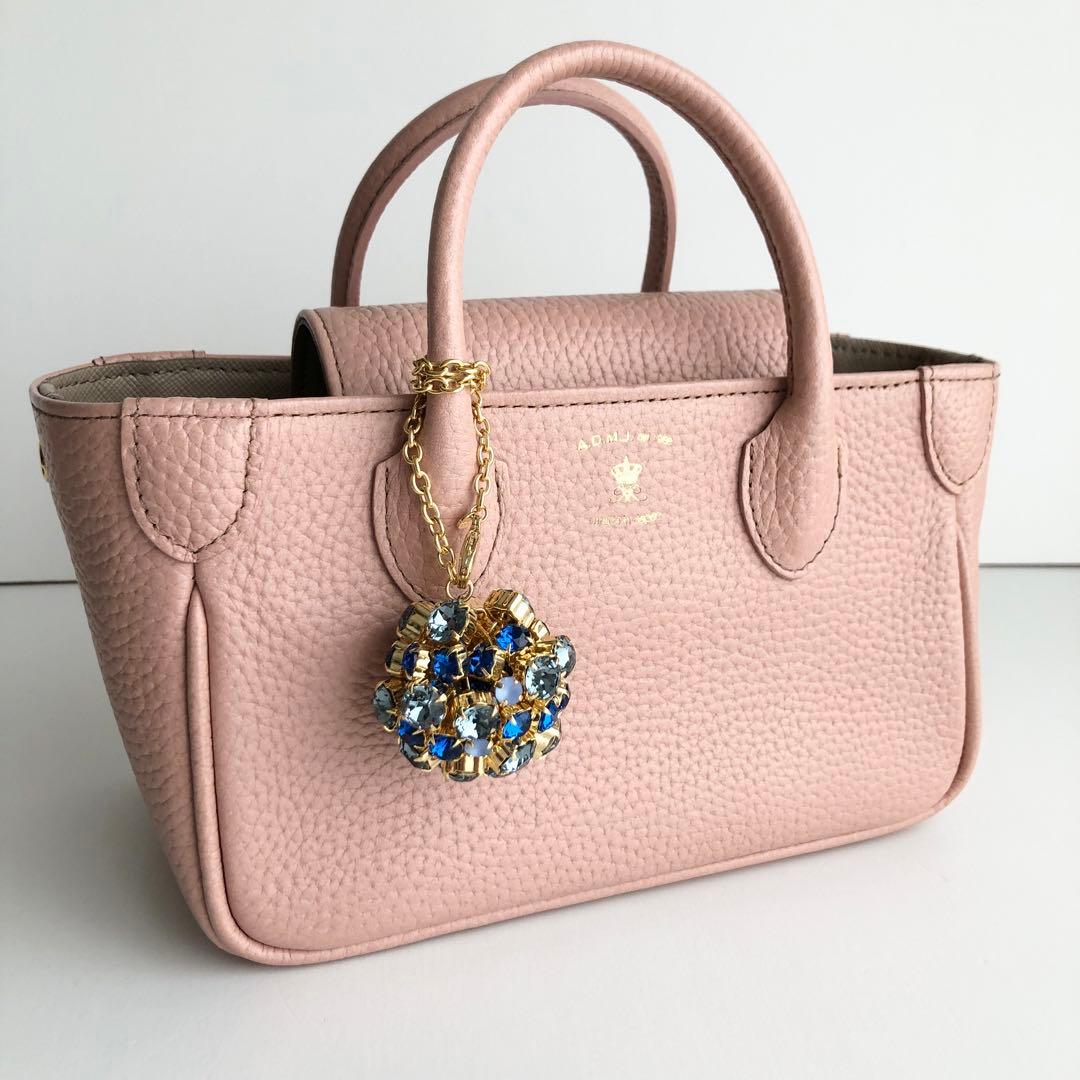 新品 A.D.M.J. スワロフスキー クリスタル ボール チャーム ゴールド