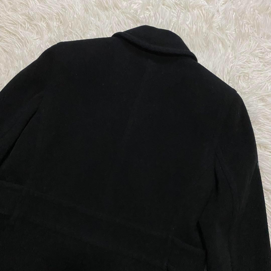 【美品】バーバリーブルーレーベル　ダブルチェスターコート　カシミヤ混　黒　M