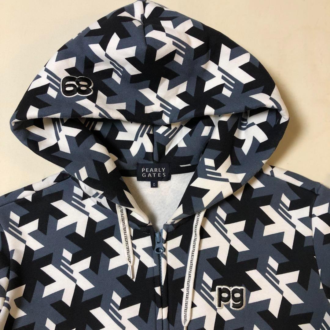 セットアップ パーリーゲイツ ダブルジップ パーカー 裏起毛 チャコールグレー