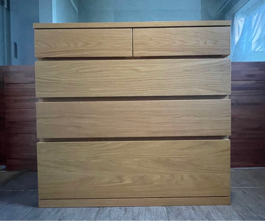 U-shin　超美品■MUJI/無印良品 オーク材 木製チェスト/4段引出