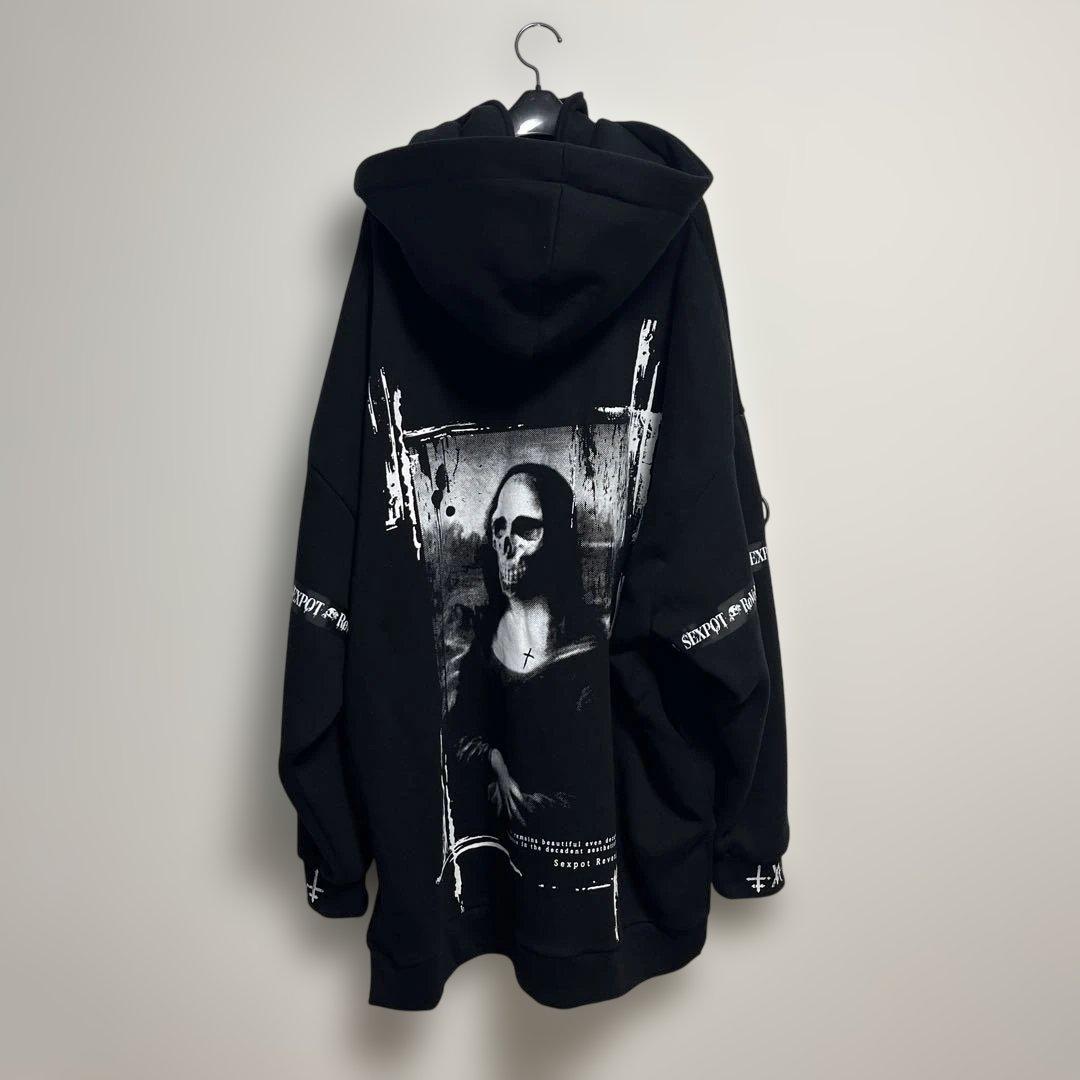 美品❗️ SEX POT セックスポット パーカー フーディ 黒 スカル ジップ