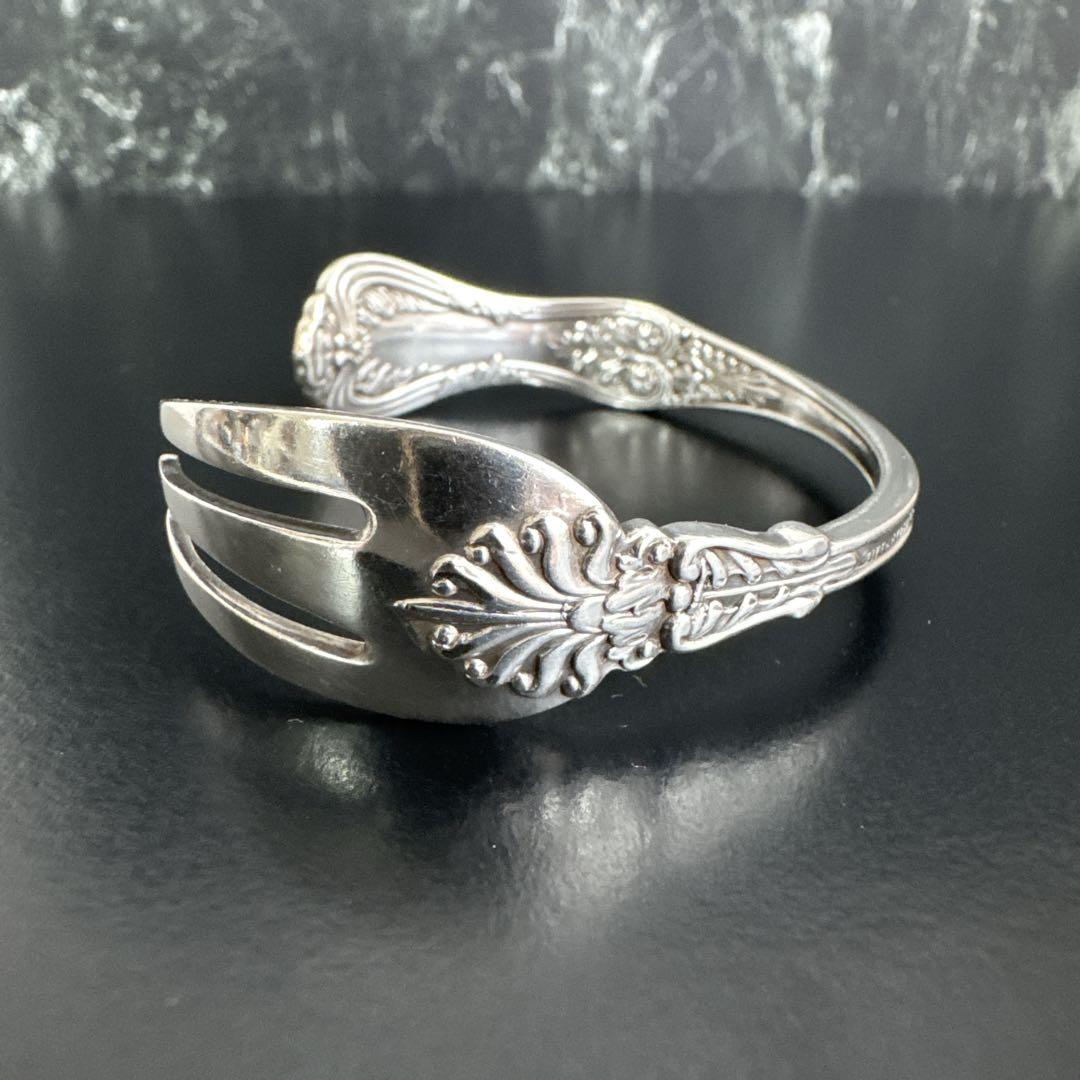 一点物　オールド　ティファニー ブレス　フォークバングル　シルバー　y2k