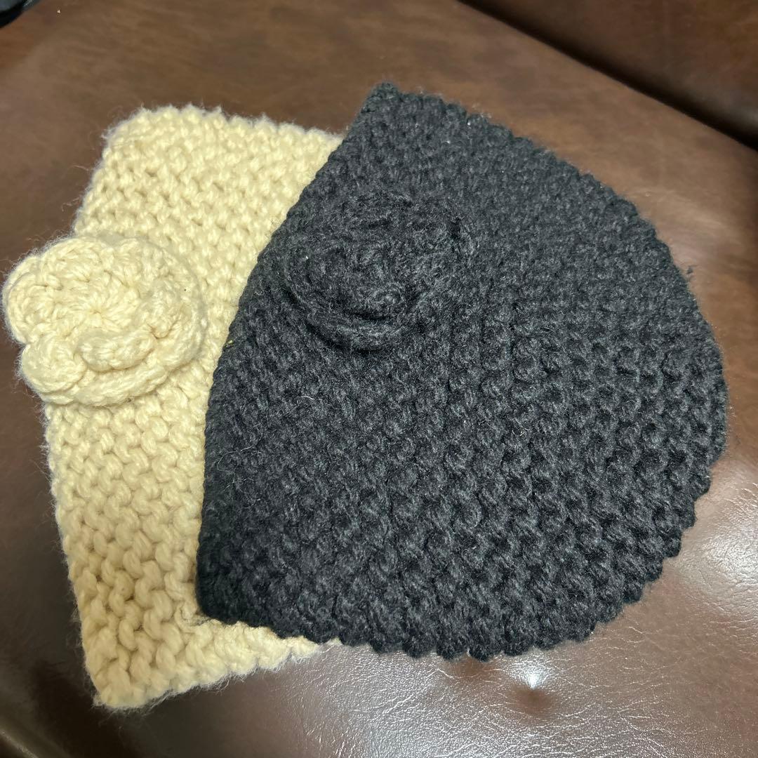 ★弥生さま★TSUHARU ダークブルー刺繍ワンピース　ニット帽子セット